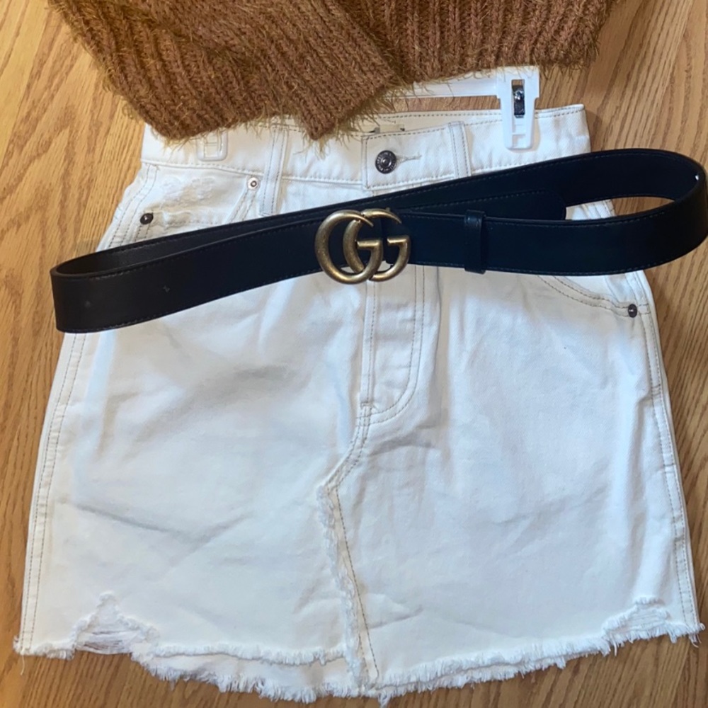 Free people white denim skirt size 24